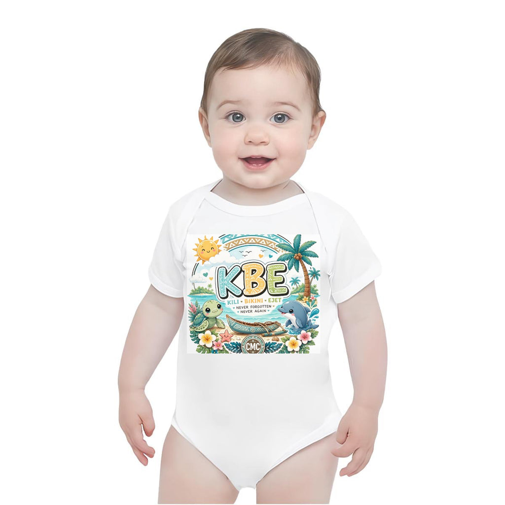 Baby Short-Sleeve Onesie Printed in USA| 190GSM Front DTF