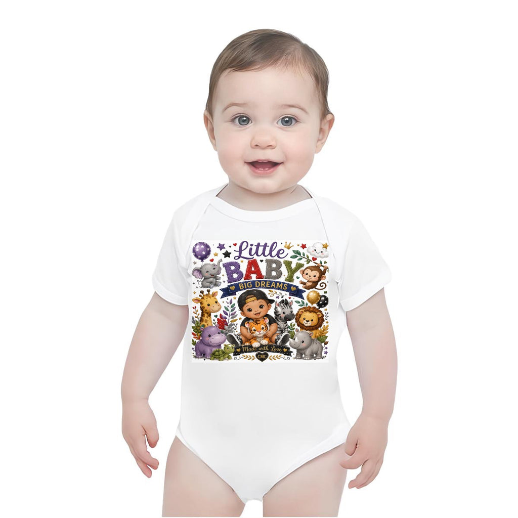 Baby Short-Sleeve Onesie Printed in USA| 190GSM Front DTF