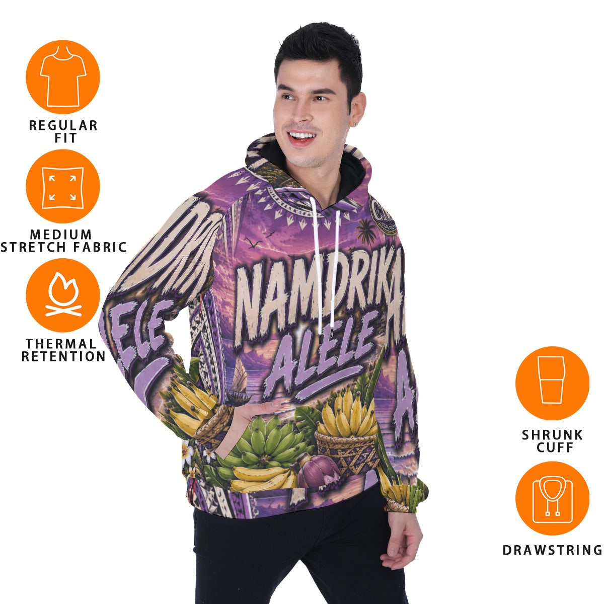 All-Over Print Men's Heavy Fleece Raglan Hoodie