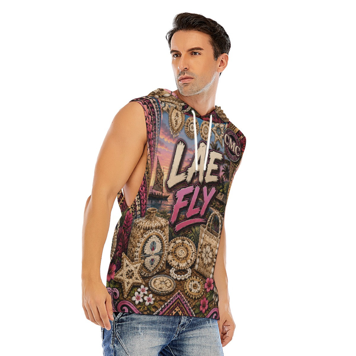 All-Over Print Men’s Sleeveless Pullover Hoodie