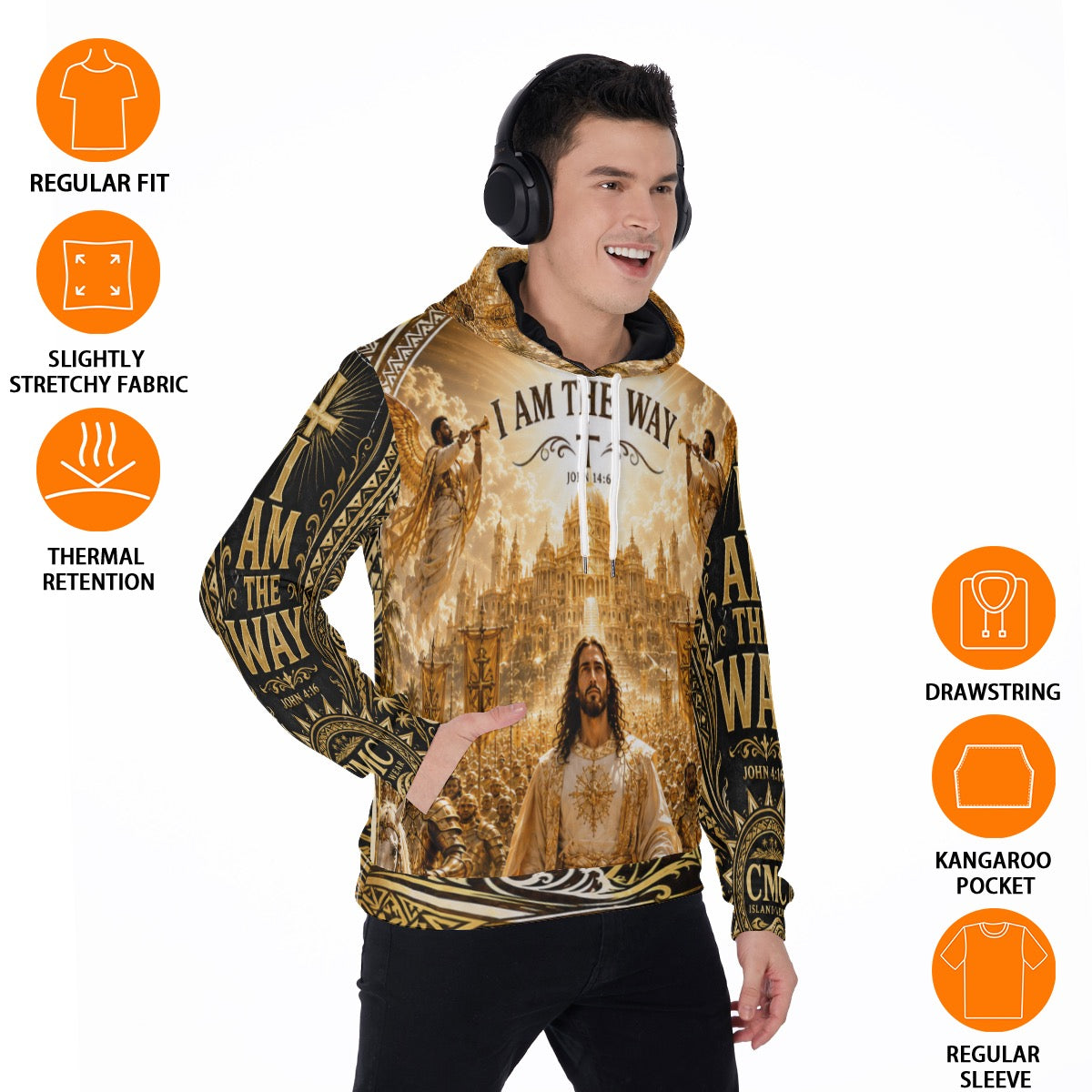 All-Over Print Men's Thicken Pullover Hoodie