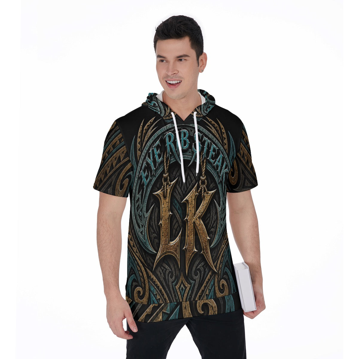 All-Over Print Men's Short Sleeve Hoodie T-Shirt
