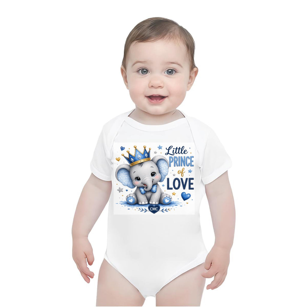 Baby Short-Sleeve Onesie Printed in USA| 190GSM Front DTF