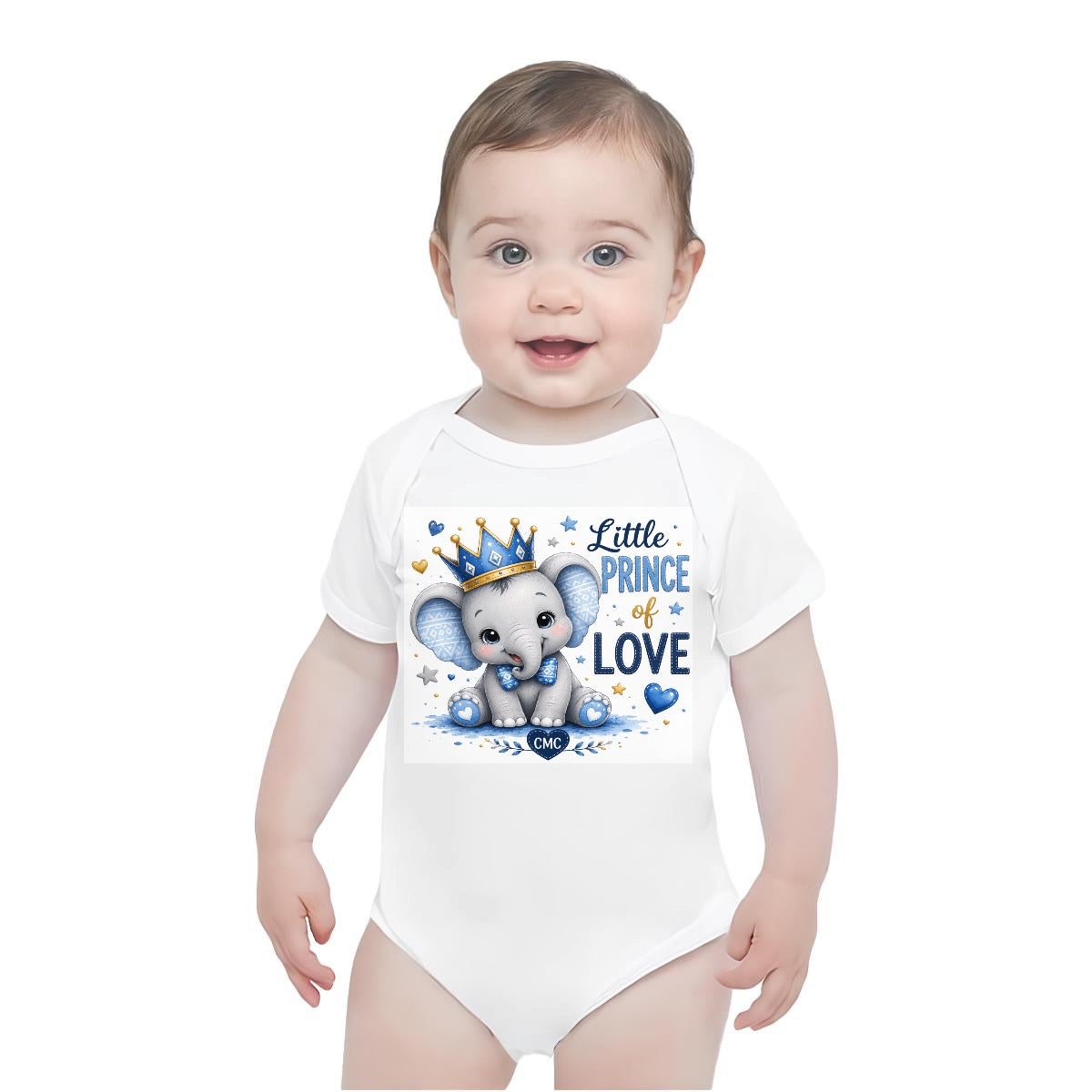 Baby Short-Sleeve Onesie Printed in USA| 190GSM Front DTF