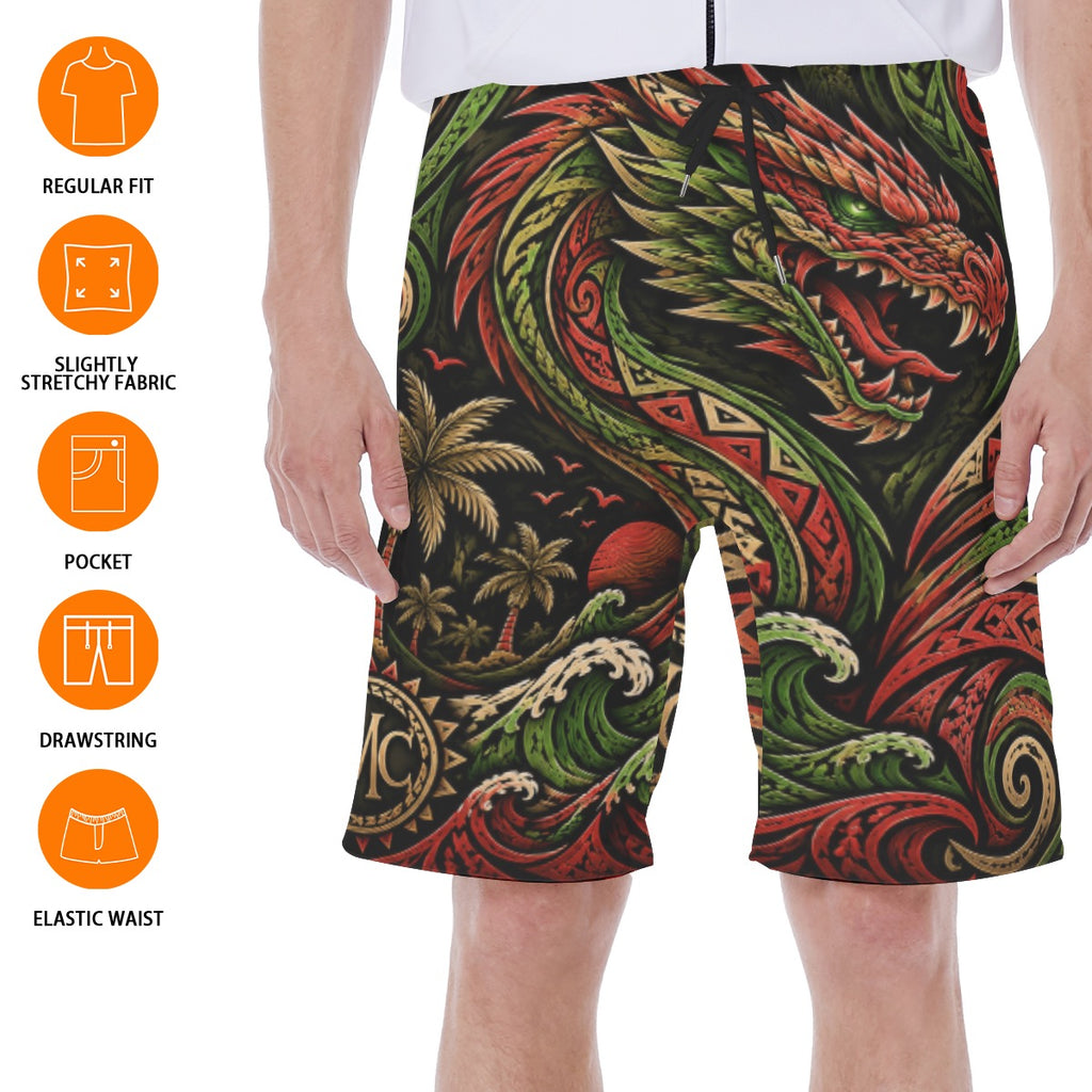 All-Over Print Men‘s Beach Shorts With Lining