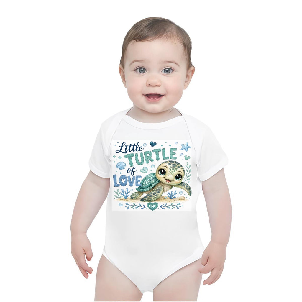 Baby Short-Sleeve Onesie Printed in USA| 190GSM Front DTF