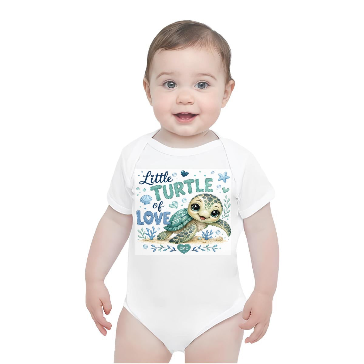 Baby Short-Sleeve Onesie Printed in USA| 190GSM Front DTF