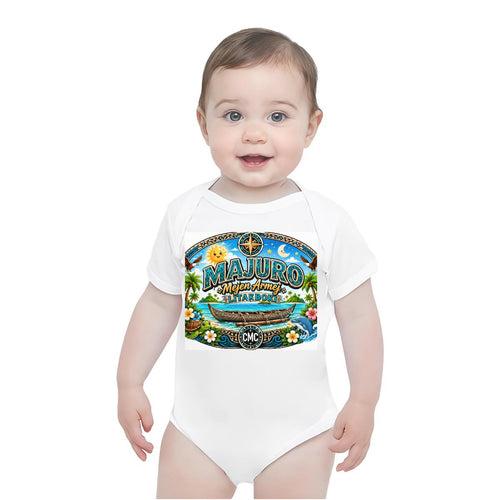 Baby Short-Sleeve Onesie Printed in USA| 190GSM Front DTF