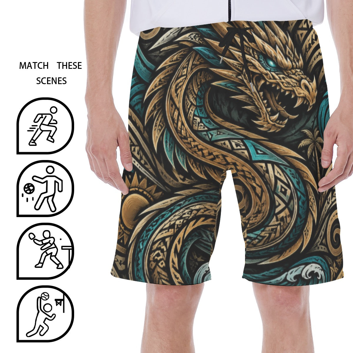 All-Over Print Men‘s Beach Shorts With Lining