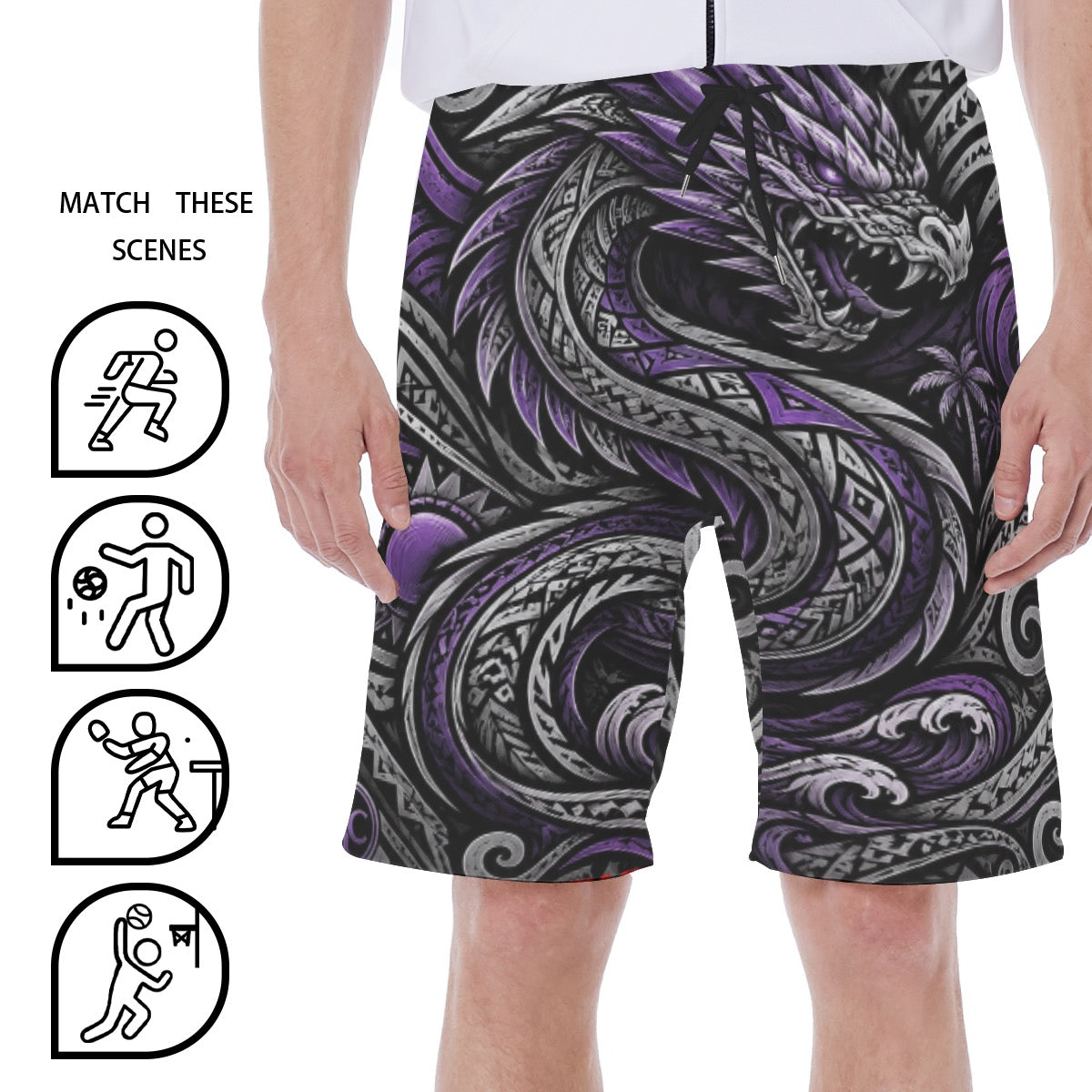 All-Over Print Men‘s Beach Shorts With Lining