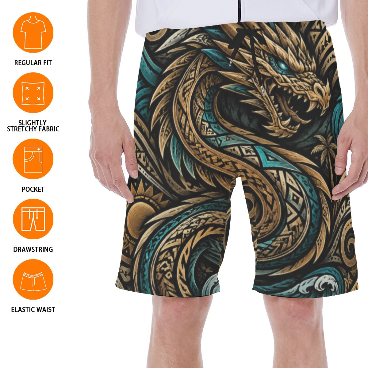 All-Over Print Men‘s Beach Shorts With Lining