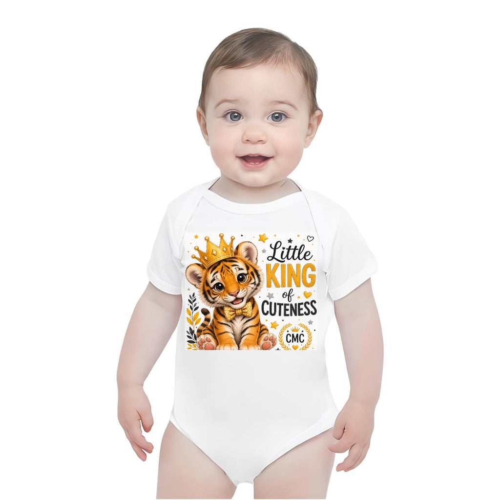 Baby Short-Sleeve Onesie Printed in USA| 190GSM Front DTF