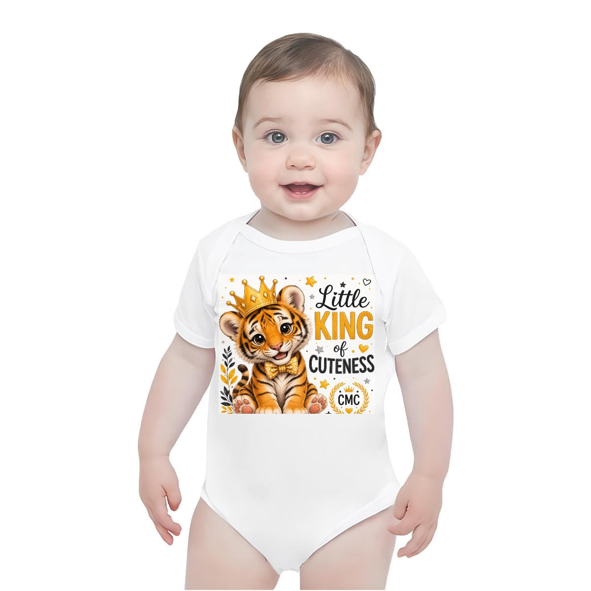 Baby Short-Sleeve Onesie Printed in USA| 190GSM Front DTF