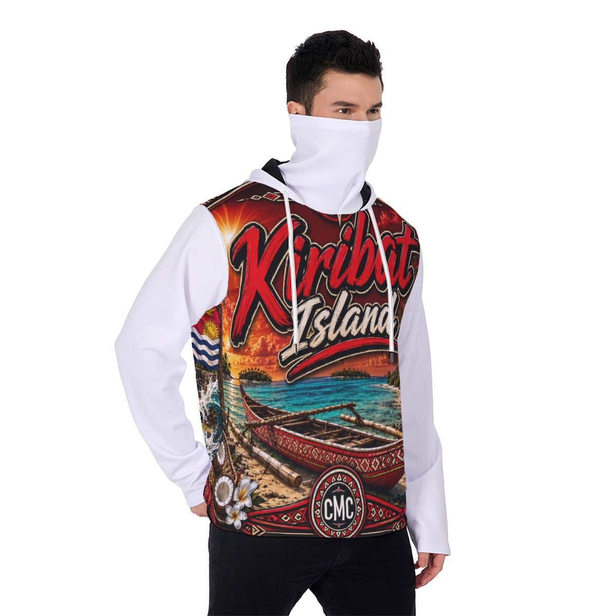 All-Over Print Men's Heavy Fleece Hoodie With Mask