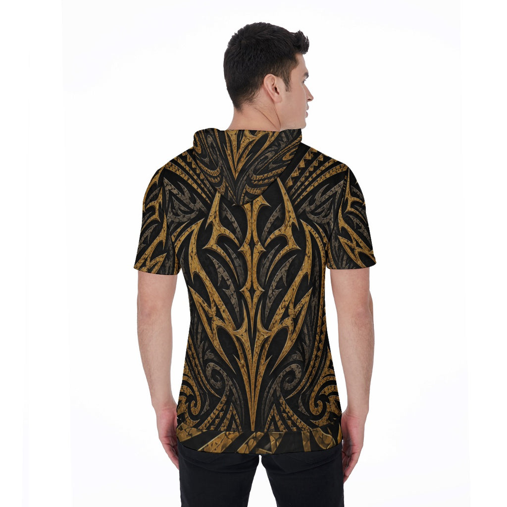 All-Over Print Men's Short Sleeve Hoodie T-Shirt