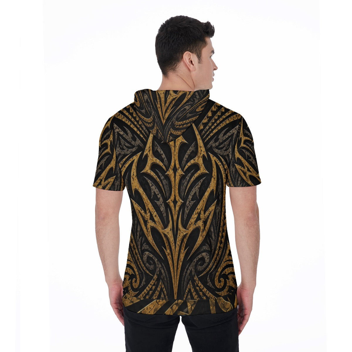 All-Over Print Men's Short Sleeve Hoodie T-Shirt