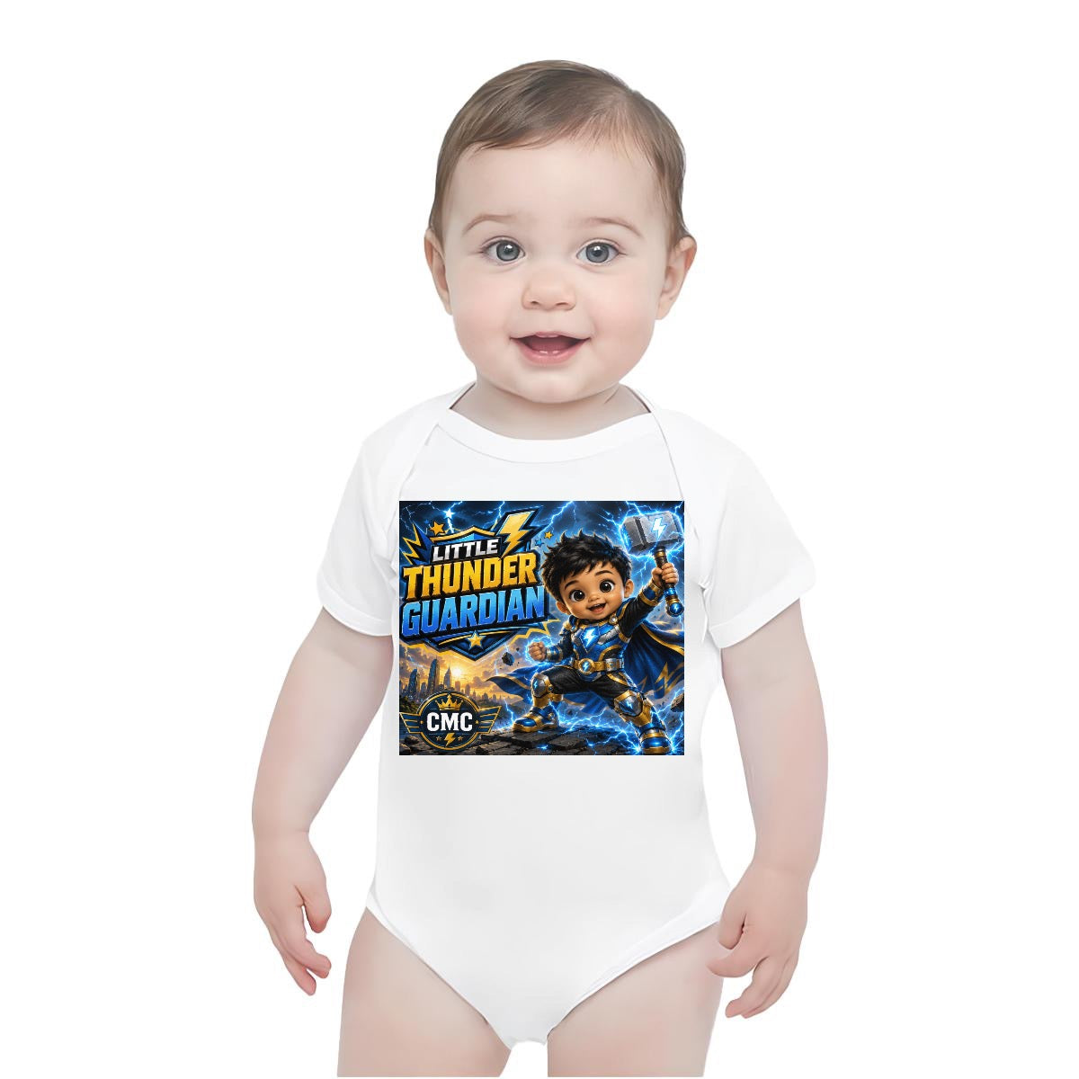 Baby Short-Sleeve Onesie Printed in USA| 190GSM Front DTF