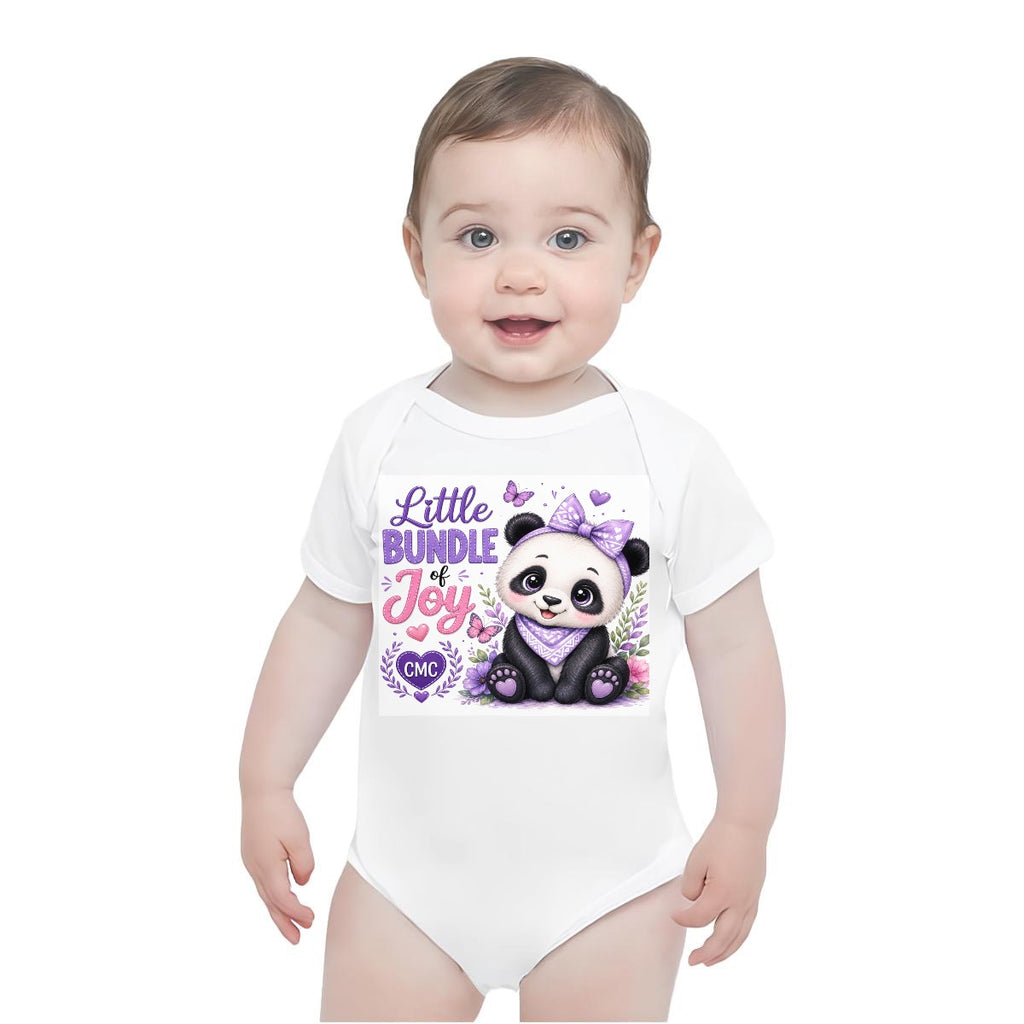 Baby Short-Sleeve Onesie Printed in USA| 190GSM Front DTF