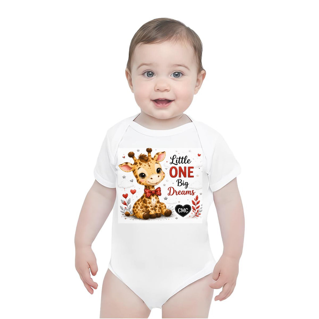 Baby Short-Sleeve Onesie Printed in USA| 190GSM Front DTF