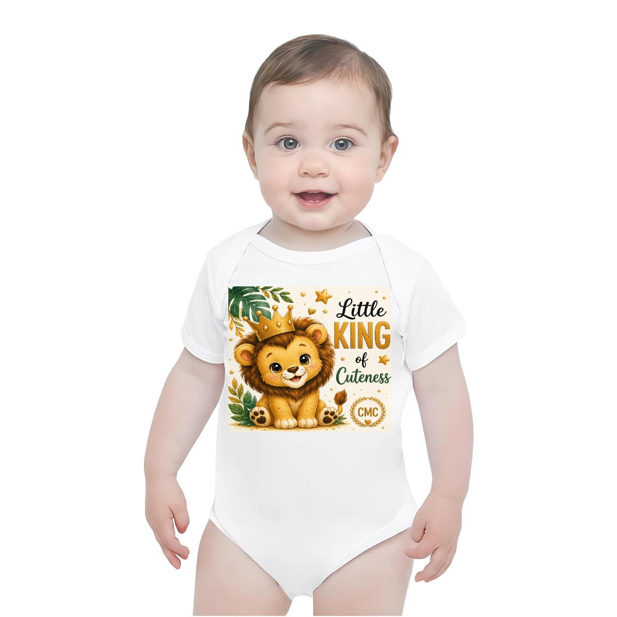 Baby Short-Sleeve Onesie Printed in USA| 190GSM Front DTF