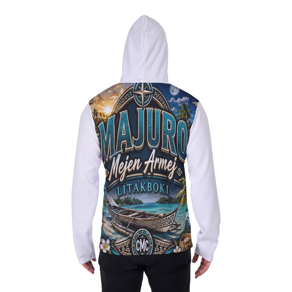 All-Over Print Men's Heavy Fleece Hoodie With Mask