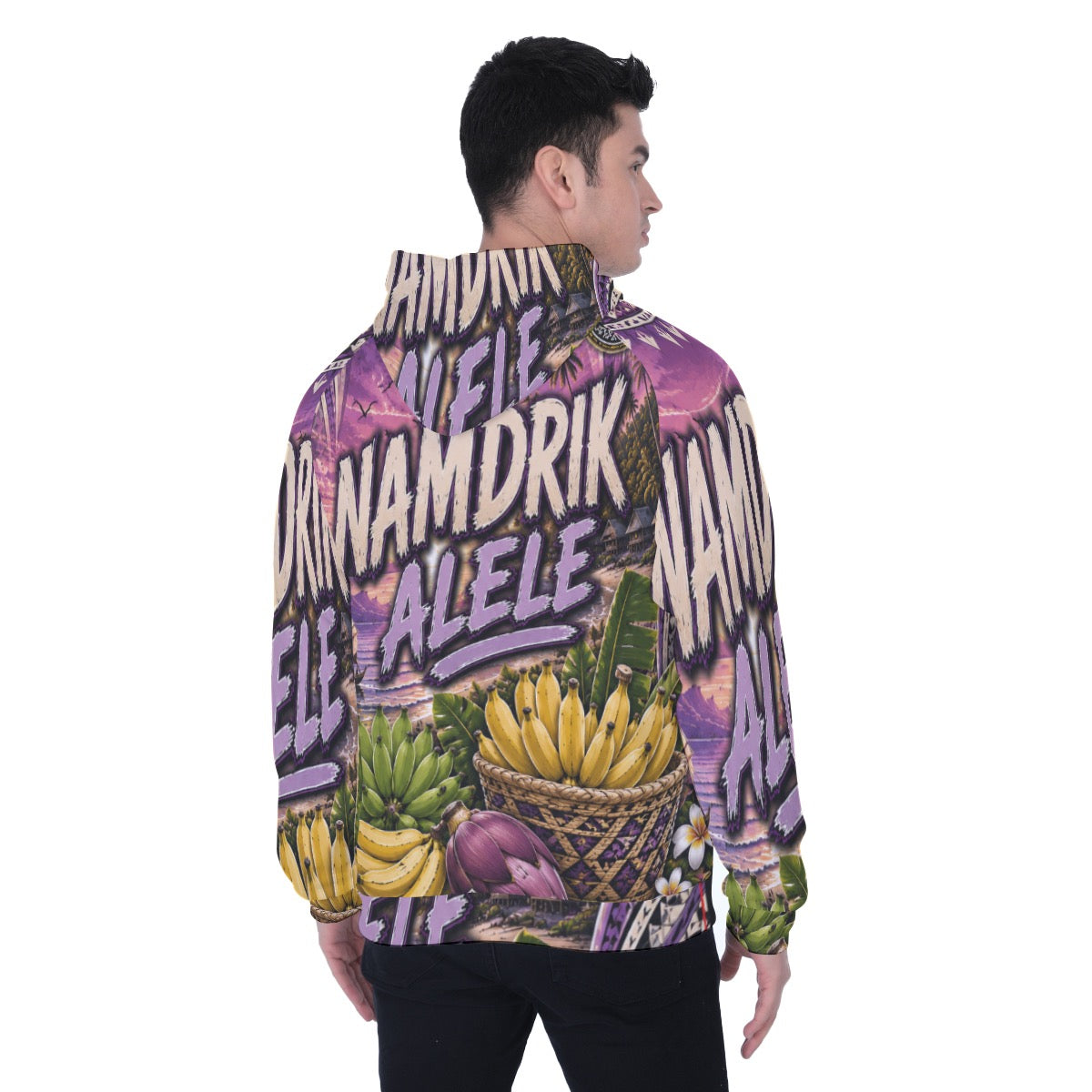All-Over Print Men's Heavy Fleece Raglan Hoodie