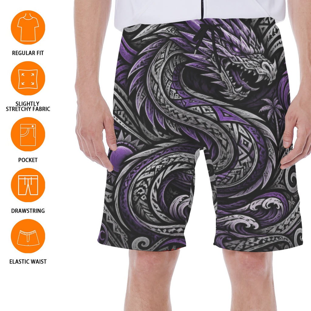 All-Over Print Men‘s Beach Shorts With Lining