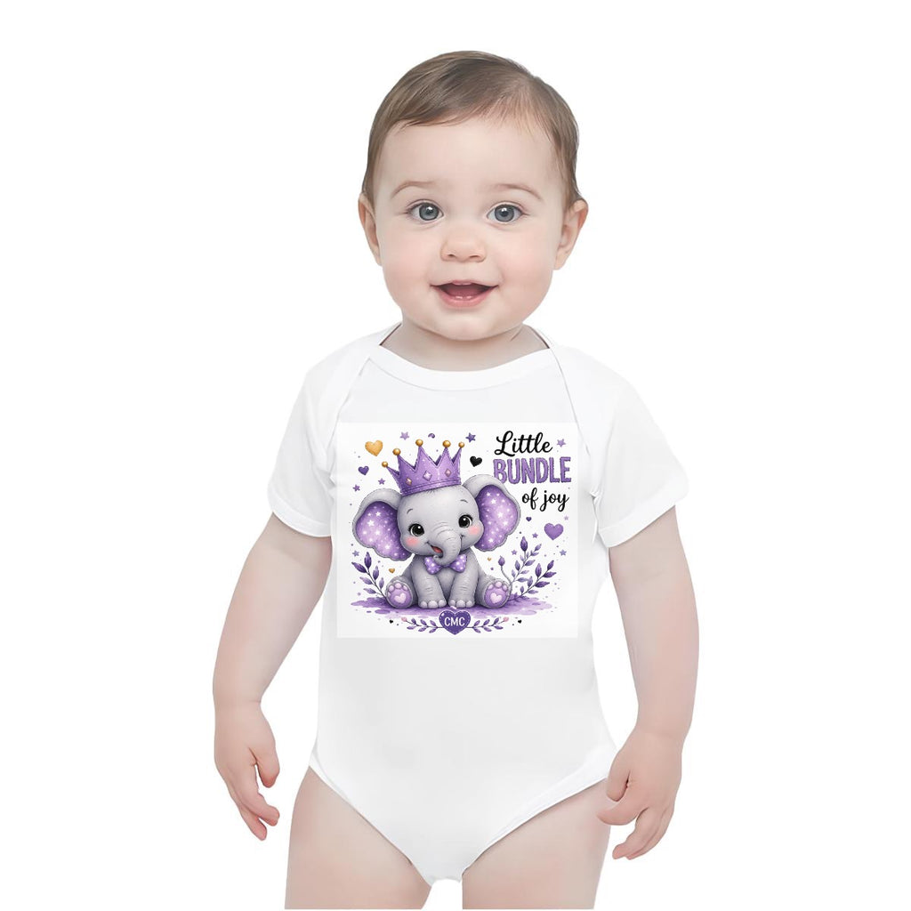 Baby Short-Sleeve Onesie Printed in USA| 190GSM Front DTF