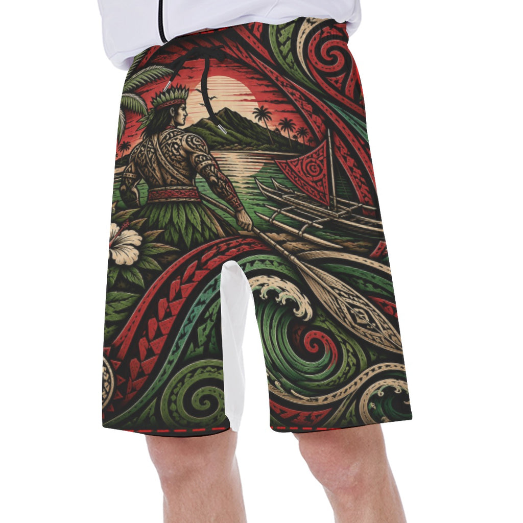 All-Over Print Men‘s Beach Shorts With Lining