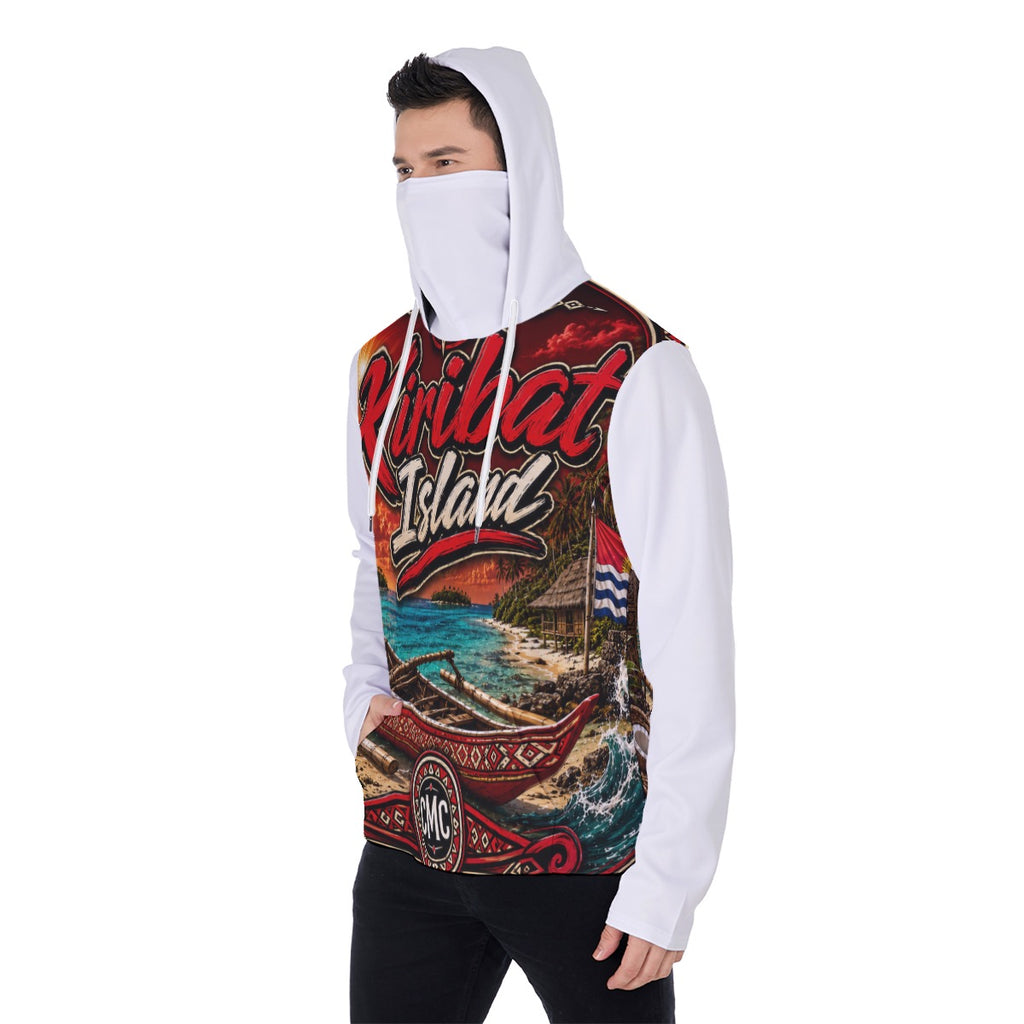 All-Over Print Men's Heavy Fleece Hoodie With Mask