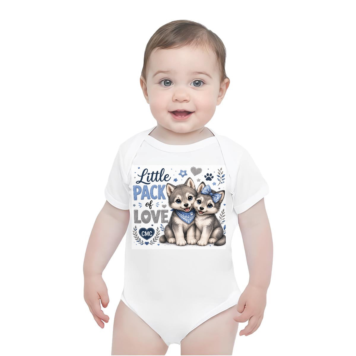Baby Short-Sleeve Onesie Printed in USA| 190GSM Front DTF