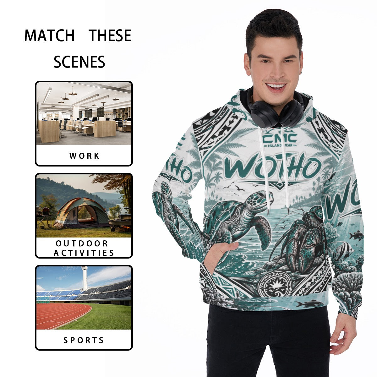 All-Over Print Men's Thicken Pullover Hoodie