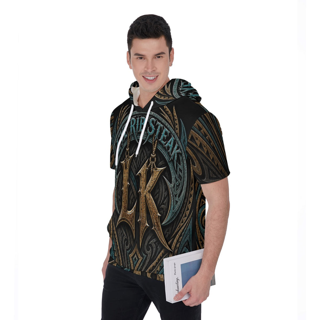 All-Over Print Men's Short Sleeve Hoodie T-Shirt