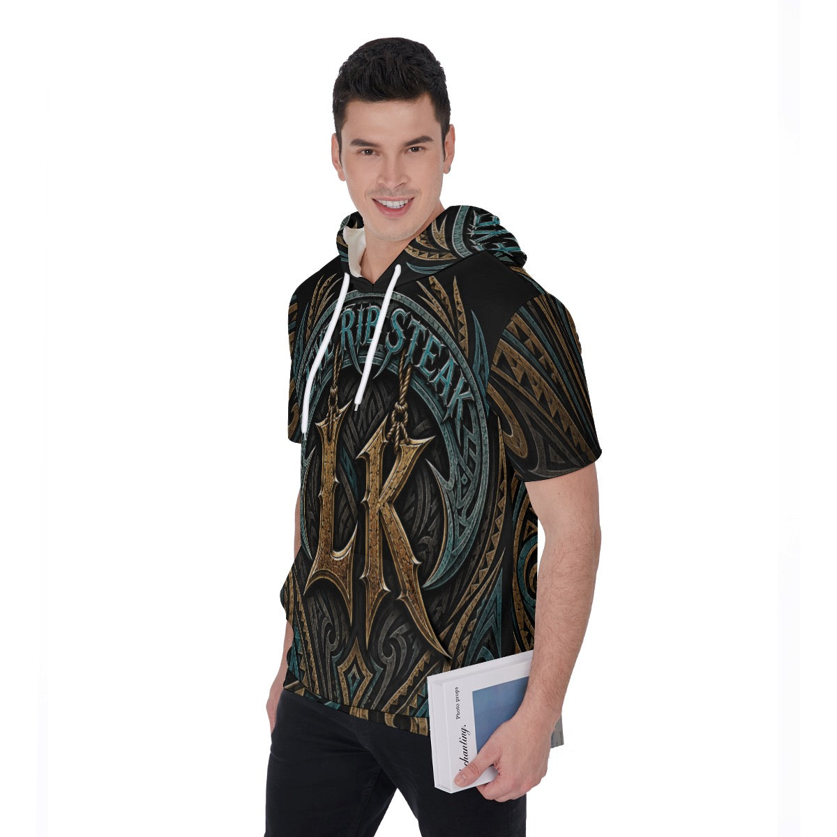 All-Over Print Men's Short Sleeve Hoodie T-Shirt