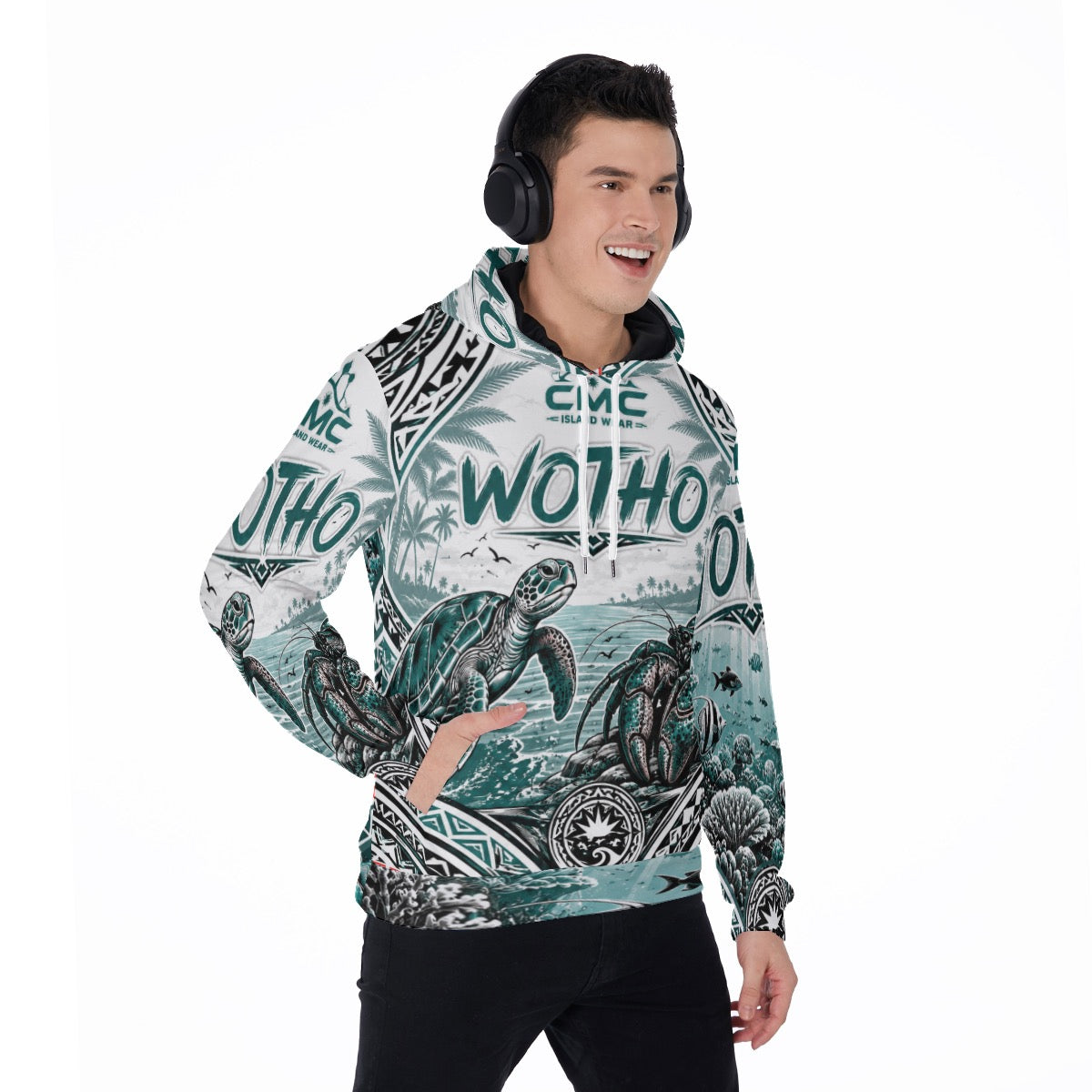 All-Over Print Men's Thicken Pullover Hoodie