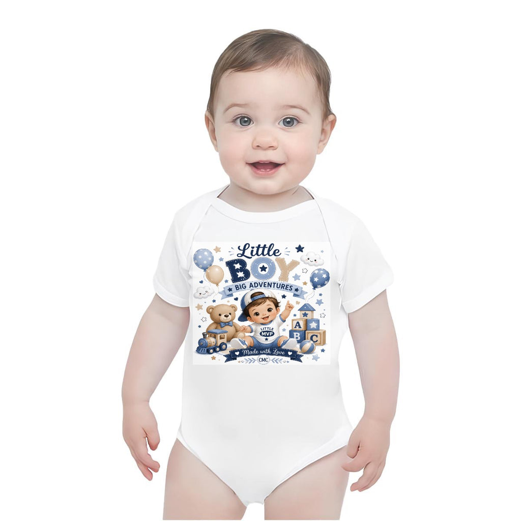 Baby Short-Sleeve Onesie Printed in USA| 190GSM Front DTF
