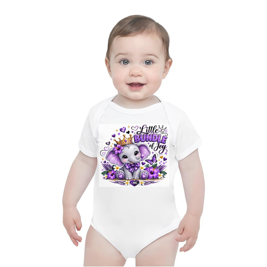 Baby Short-Sleeve Onesie Printed in USA| 190GSM Front DTF