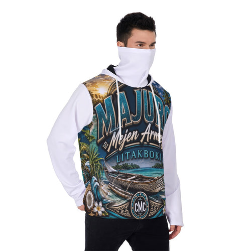 All-Over Print Men's Heavy Fleece Hoodie With Mask