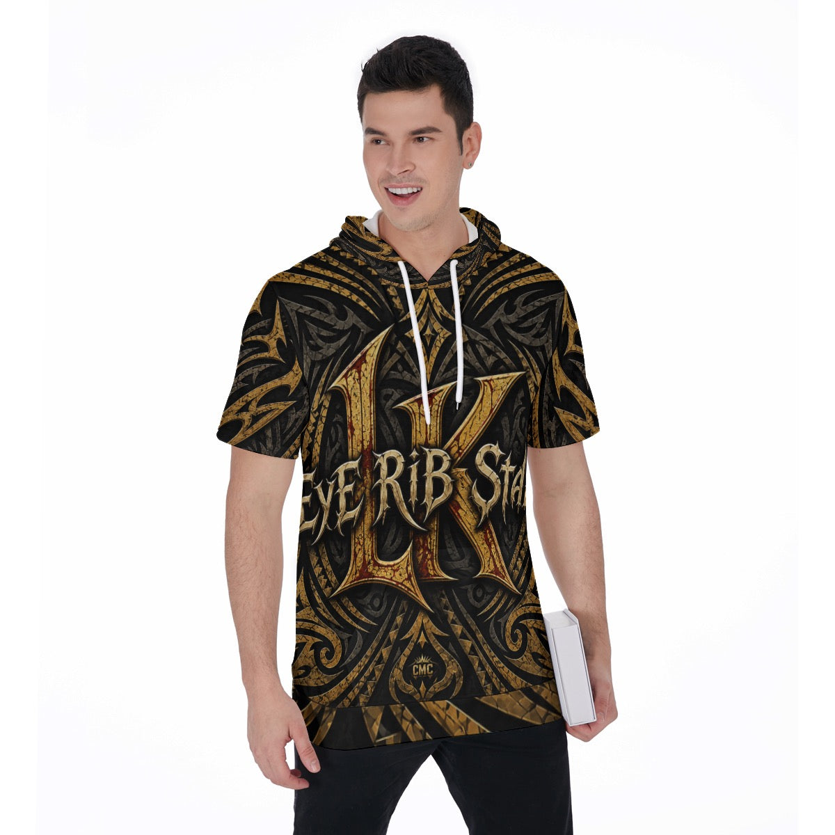 All-Over Print Men's Short Sleeve Hoodie T-Shirt