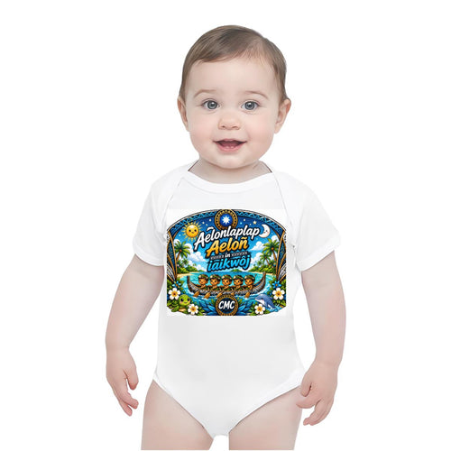 Baby Short-Sleeve Onesie Printed in USA| 190GSM Front DTF