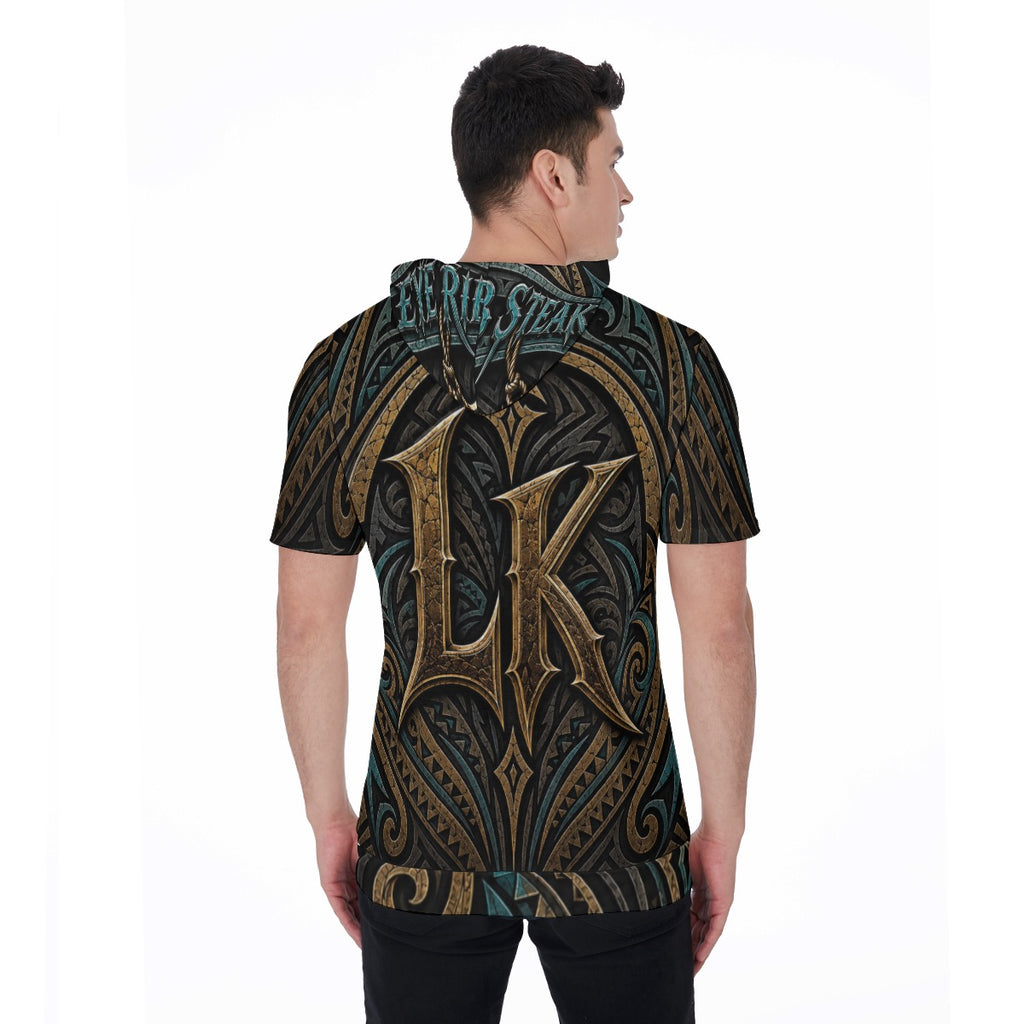 All-Over Print Men's Short Sleeve Hoodie T-Shirt