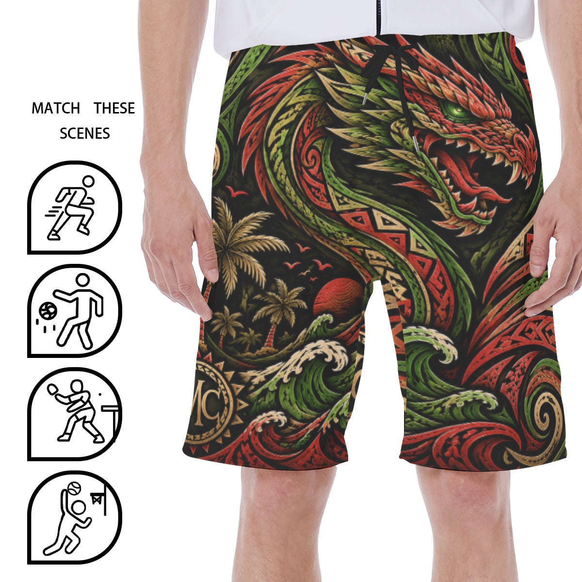 All-Over Print Men‘s Beach Shorts With Lining