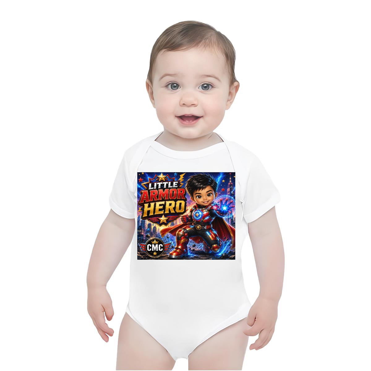Baby Short-Sleeve Onesie Printed in USA| 190GSM Front DTF