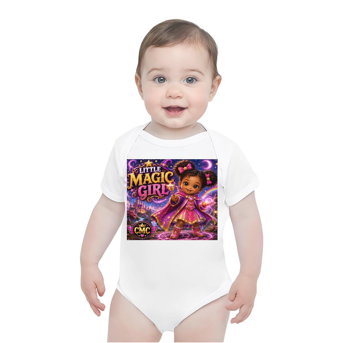 Baby Short-Sleeve Onesie Printed in USA| 190GSM Front DTF