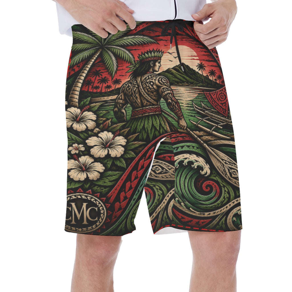 All-Over Print Men‘s Beach Shorts With Lining