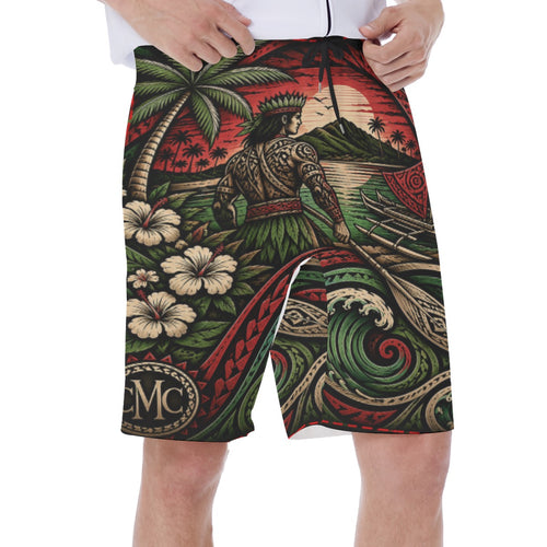All-Over Print Men‘s Beach Shorts With Lining