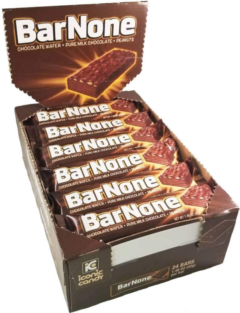 BarNone Milk Chocolate Bar | Peanuts and Chocolate Wafer | 24 Count | A chocolate wafer made with pure milk chocolate with a peanut crunch. Chocolate Candy Bar. Brought to you by Iconic Candy