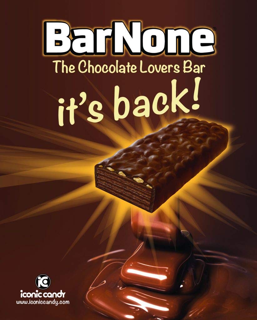 BarNone Milk Chocolate Bar | Peanuts and Chocolate Wafer | 24 Count | A chocolate wafer made with pure milk chocolate with a peanut crunch. Chocolate Candy Bar. Brought to you by Iconic Candy