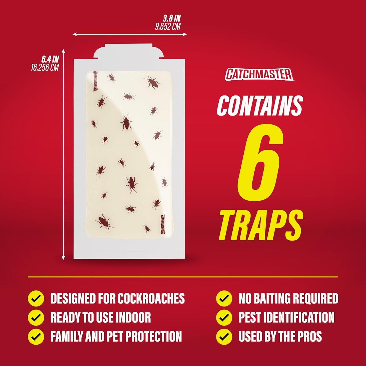 Catchmaster Roach Trap Glue Boards 10-Pk, Adhesive Bug Catcher, Scorpion, Spider, Cricket, & Cockroach Traps for Home, Bulk Glue Traps for House & Garage, Pest Control for Home