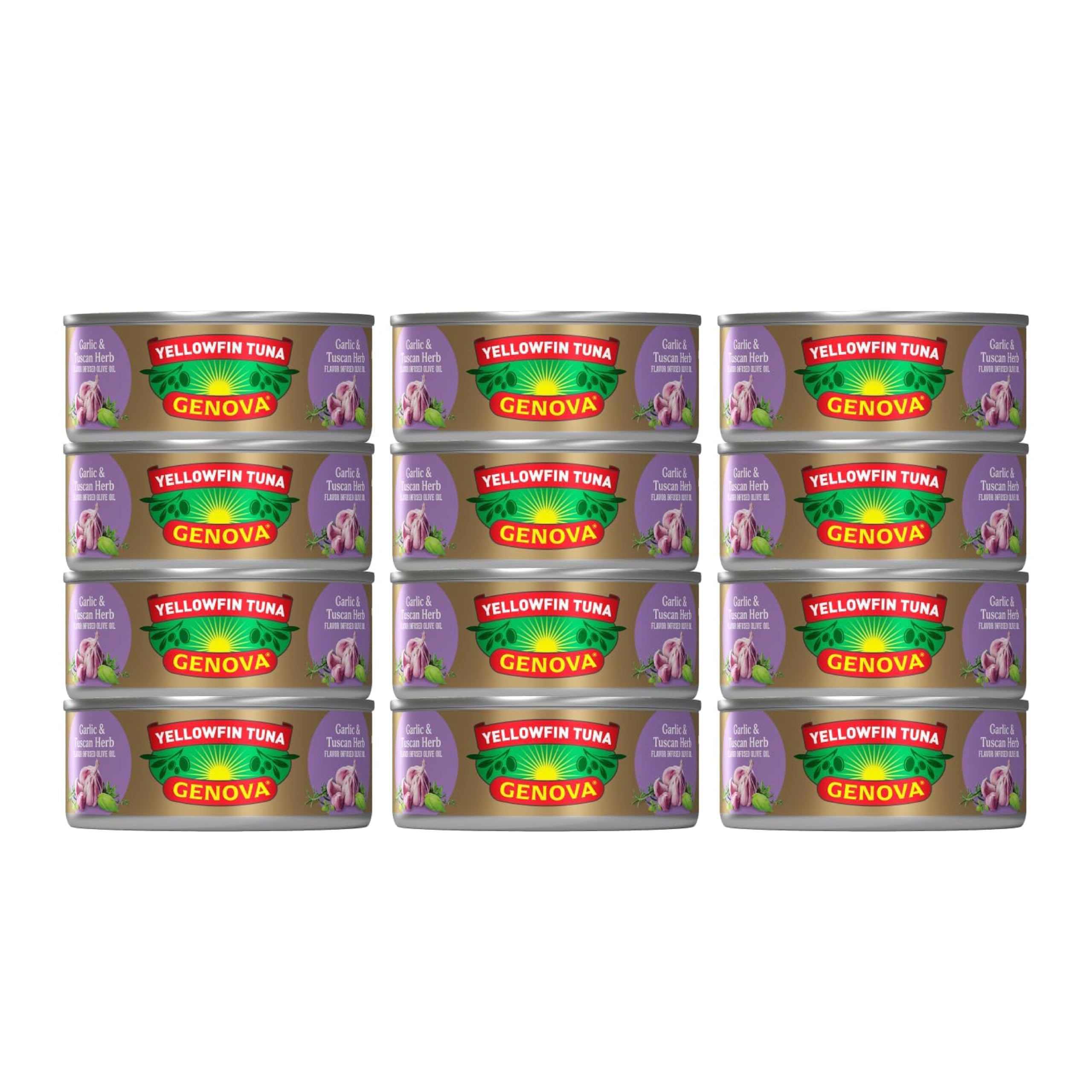 Genova Premium Yellowfin Tuna in Olive Oil, 5 Ounce Cans, 8-Pack – Nutrient Rich, High Protein Canned Tuna Fish - Delicious, Easy, Nutritious Ready to Eat Meals
